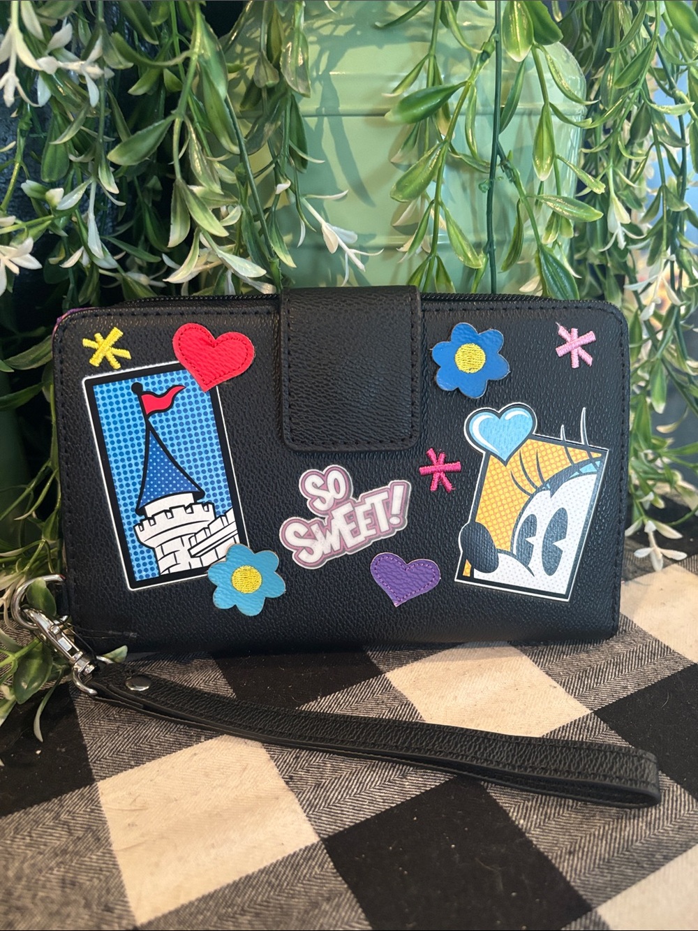 Disney Parks "So Sweet" Minnie Mouse and Mickey Mouse wristlet wallet